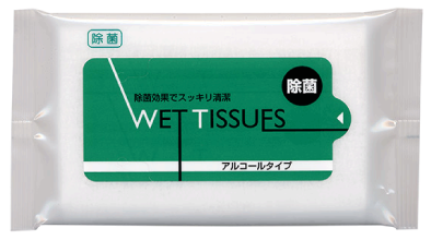 除菌効果でスッキリ清潔 WET TISSUES アルコールタイプ